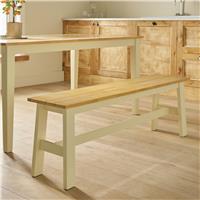 Argos Home Chicago Solid Wood XL Dining Bench - Cream