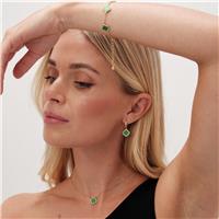 Jon Richard Gold Plated Malachite Clover Bracelet