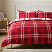 Argos Home Cotton Checkered Red Bedding Set - Superking