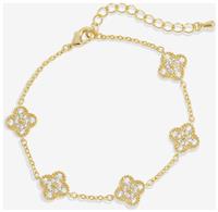 Jon Richard Gold Plated Pave Station Clover Bracelet