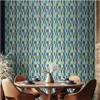 Hoopla Walls Building Blocks Indigo and Gold Wallpaper