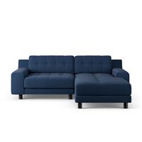Habitat Hendricks Right Hand Corner Sofa-Navy Blue-Black Leg