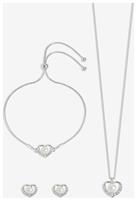 Jon Richard Silver Plated Pearl Crystal Heart Jewellery Set