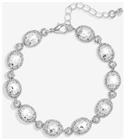 Jon Richard Silver Plated Crystal Stone Halo Bracelet