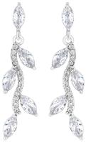 Jon Richard Cubic Zirconia Crystal Leaf Drop Earrings