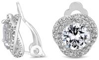 Jon Richard Silver Plated Crystal Clip Stud Earrings