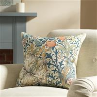 Habitat x Morris & Co. Golden Lily Cushion - Blue - 50x50cm