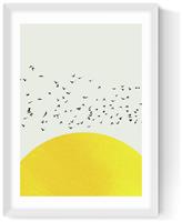 East End Prints A Thousand Birds White Frame Art Print - A3