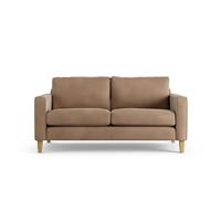 Habitat Flint Velvet 2 Seater Sofa - Latte - Ash Leg