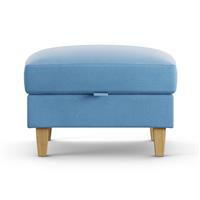 Habitat Felin Velvet Storage Footstool - Sky Blue