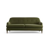 Habitat Frome Velvet 3 Seater Sofa - Moss Green - Dark Leg