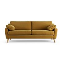 Habitat Ivor Fabric 4 Seater Sofa - Gold - Ash Leg