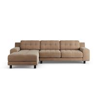 Habitat Hendricks Left Hand Corner Sofa - Latte - Black Leg