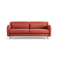 Habitat Turnmill Fabric 3 Seater Sofa - Papaya - Ash Leg
