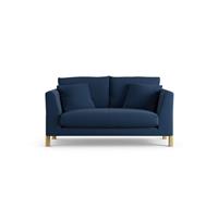 Habitat Aston Fabric 2 Seater Sofa - Navy Blue - Ash Leg