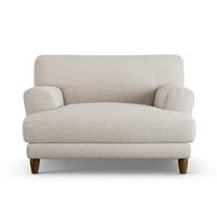 Habitat Askem Fabric Cuddle Chair - Natural - Dark Leg