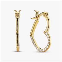 Revere Gold Plated Silver Open Heart Creole Hoop Earrings