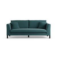 Habitat Aston Fabric 3 Seater Sofa - Teal - Black Leg