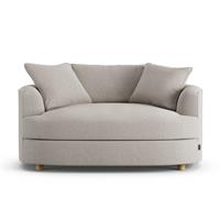 Habitat Sacha Fabric Cuddle Chair - Stone - Ash Leg