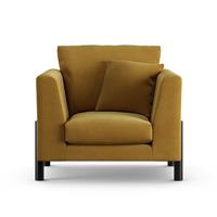Habitat Aston Fabric Armchair - Gold - Black Leg