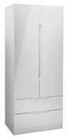 Legato 2 Door 2 Drawers Wardrobe - Grey Gloss