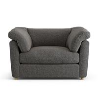 Habitat Wynn Fabric Cuddle Chair - Charcoal - Ash Leg