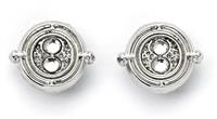 Harry Potter Time Turner Silver Tone Stud Earrings