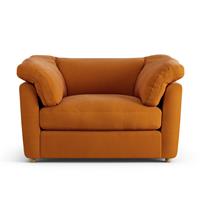 Habitat Wynn Fabric Cuddle Chair - Orange - Ash Leg