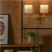 Habitat Century Wood 2 Light Wall Light - Walnut