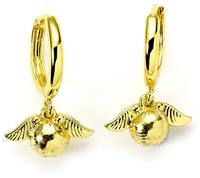 Harry Potter Golden Snitch Gold Tone Huggie Earrings