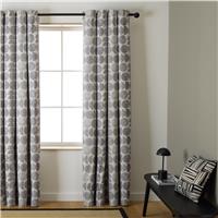 Habitat Circles Blackout Eyelet Curtain - Grey - 137x117cm