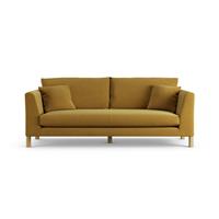 Habitat Aston Fabric 3 Seater Sofa - Gold - Ash Leg