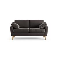 Habitat Ivor Velvet 2 Seater Sofa - Grey - Ash Leg