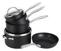 Prestige Scratch Guard 5 Piece Aluminium Pan Set - Black