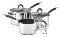 Circulon Momentum 3 Piece Stainless Steel Saucepan Set