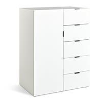 Habitat Zeke 1 Door 5 Drawer Short Wardrobe - White