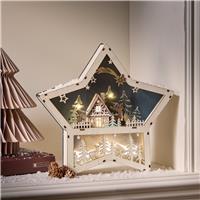Habitat Winter Scene Wooden Nightlight Christmas Decoration