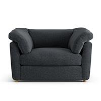 Habitat Wynn Fabric Cuddle Chair - Charcoal - Ash Leg