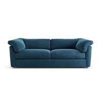 Habitat Wynn Velvet 4 Seater Sofa - Ink Blue - Ash Leg