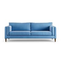 Habitat Newington Velvet 4 Seater Sofa -Sky Blue - Dark Leg