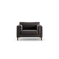 Habitat Newington Velvet Cuddle Chair - Grey - Dark Leg