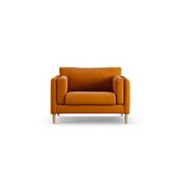 Habitat Newington Fabric Cuddle Chair - Orange - Ash Leg
