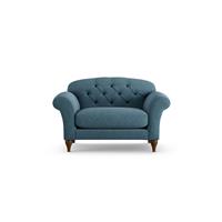 Habitat Brooker Fabric Cuddle Chair - Blue - Dark Leg