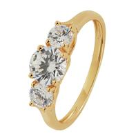 Revere 9ct Gold Round Cubic Zirconia Engagement Ring - J