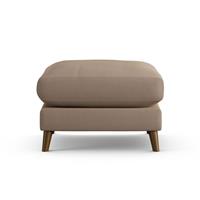 Habitat Lomond Fabric Footstool - Biscuit - Dark Leg
