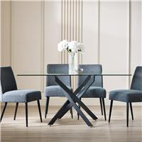 Argos Home Blake Metal & Glass 6 Seater Dining Table - Black