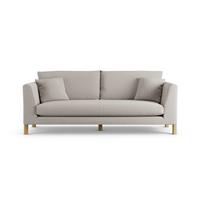 Habitat Aston Fabric 3 Seater Sofa - Stone - Ash Leg