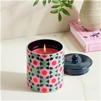 Habitat Ceramic Candle with Lid - Pomegranate & Amber
