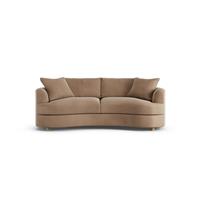 Habitat Sacha Velvet 3 Seater Sofa - Latte - Ash Leg