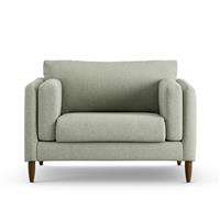 Habitat Newington Fabric Cuddle Chair - Sage Green -Dark Leg